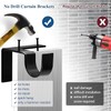 Easy No Drill Curtain Rod Holder, Curtain Rod Holders Single