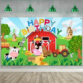 Tatuo Farm - Suministros para fiesta de cumpleaños de animales de granja, fondo de fotos de feliz cumpleaños, gran fondo de fotografía de granja, decoración para fiesta de cumpleaños de niños, baby