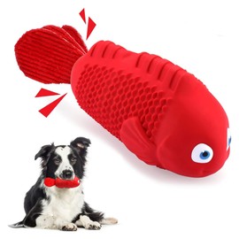 Juguete resistente para perros grandes para masticar duro, juguete para masticar perros, juguete de goma para perros de razas grandes, juguete de dentición duradero para perros medianos (pez payaso)