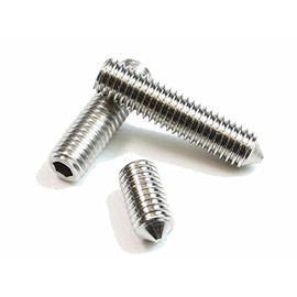 Grub Screws Made of Galvanised Steel M4 x 4 - Pack of 20 - Thread Size M3 M4 M5 M6 M8 - Countersunk Screws - Grub Screws with Tip & Hexagon Socket - Grub Bolts - Rustproof