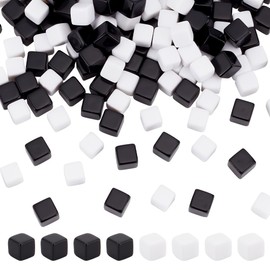 BENECREAT 160PCS 2 Colors 7.5mm Blank Dice Acrylic Dice, Round Corner Black White Square Blocks with Storage Box for Dice DIY Making, Board Games, Party Favor, Teaching