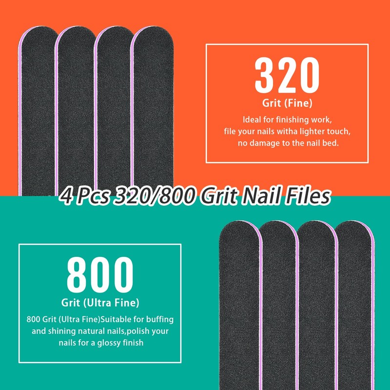 TsMADDTs Nails File 20 PCS Double Sided Emery Board for