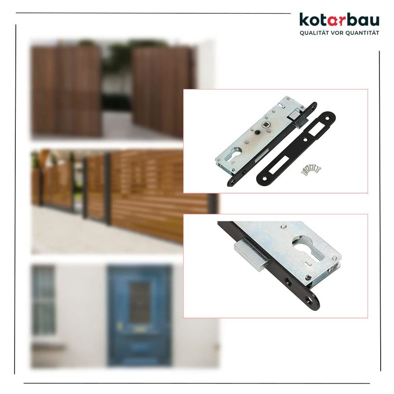 KOTARBAU Mortise Lock 72/34 PZ Counter Plate Galvanised Left/Right Tubular