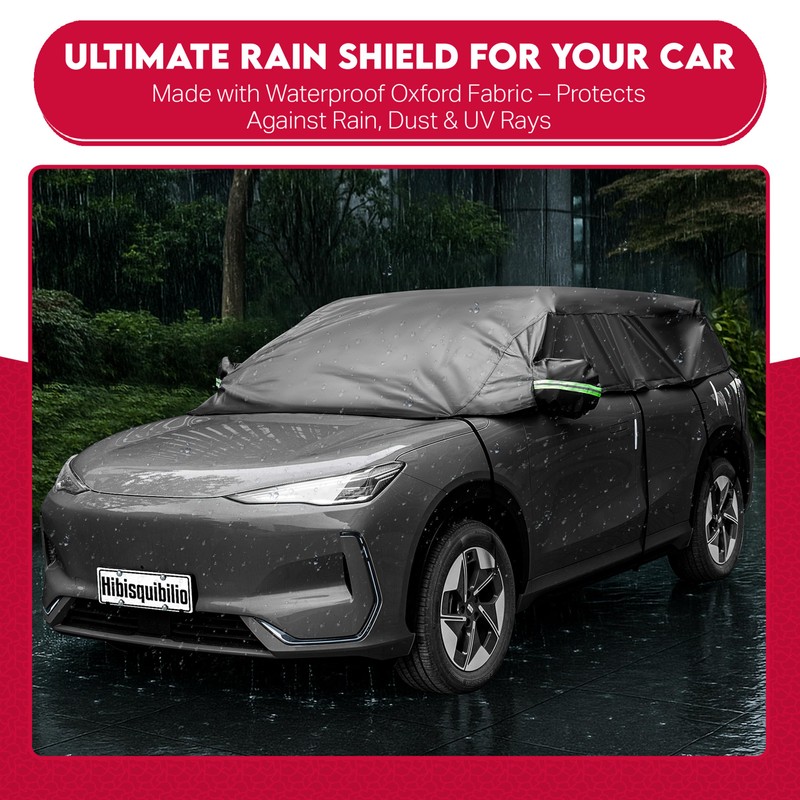 HIBISQUIBILIO UV Resistant Winter Windshield Cover with Reflective Straps –
