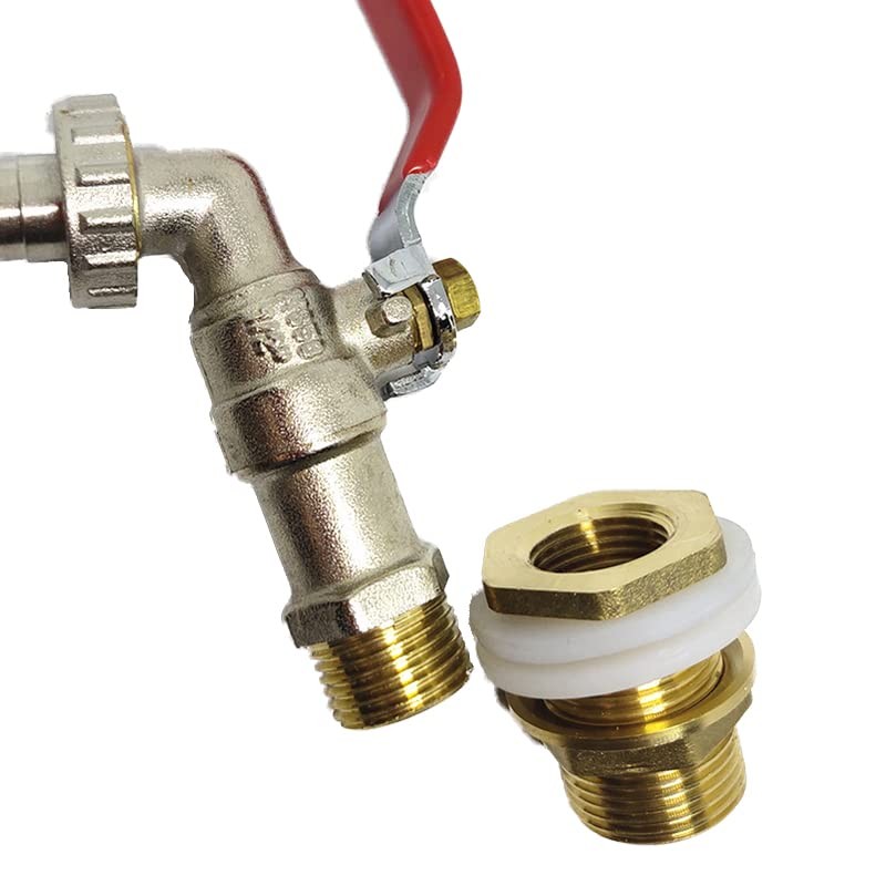 Lever Outside Tap, IBC Tank Adapter Brass Bib and Tap
