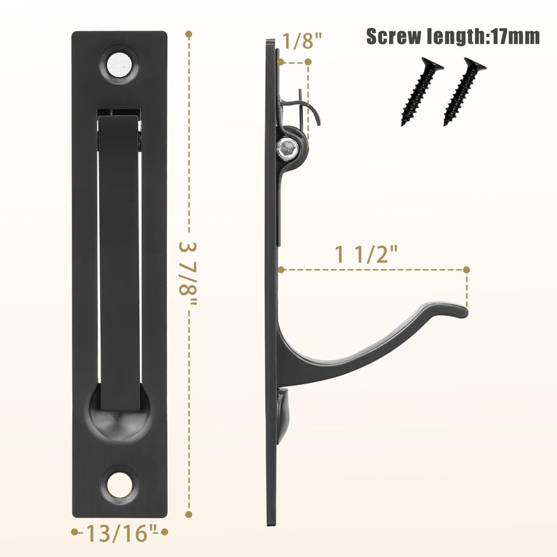 HBL' Pocket Door Hardware Set – 2 Recessed Flush Finger