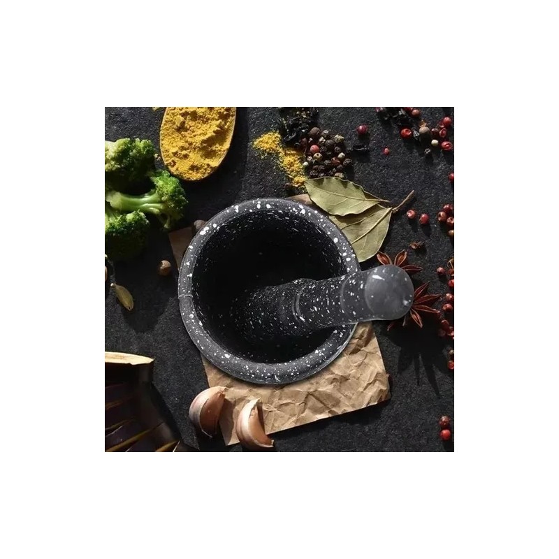 MOLIN MORTERO Mortero Manual Molcajete Machacador Cocina Ajos Especias