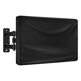 HUFUOUT Outdoor TV Cover 49-50 Inch, TV Display Protector, Waterproof and Weatherproof Outside Flat Screen Cover (47.5''W x 30''H), 600D Fabric, Black
