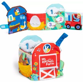 Ms. Rachel Sensory Learning Farm Foldable Soft Baby Book with Plush Cow New Gift
