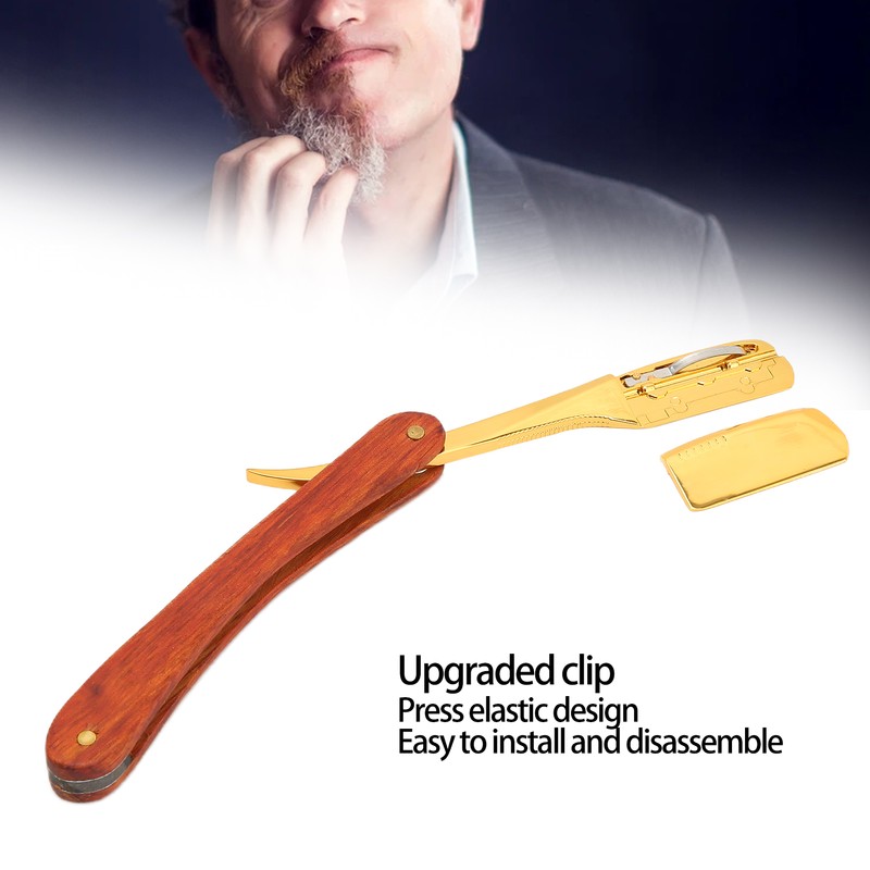 Old Style Straight Razor Rosewood Handle Straight Edge Barber Razor