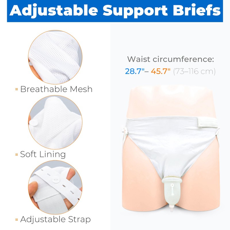 Wearable Urinal Collector with Reusable Silicone Urine Catheter Bag (2000ml