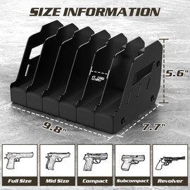 LULACOOL Gun Rack For Pistol, Soft Foam Pistol Holder for Gun Safe, Cabinet, Storage, Handgun Stand Organizer Accessories with 6 Gun Slots.Handgun Rack Stand Display Holder