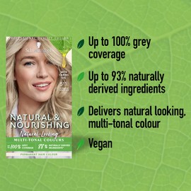 Schwarzkopf Natural And Nourishing, 511 Ultra Light Ash Blonde, Permanent, Blonde Hair Dye, Vegan