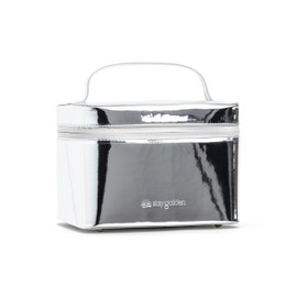 Stay Golden Large Insulated Makeup Bag - Waterproof Vegan Leather Beauty Travel Skincare Bag - Heat-Resistant Zippered Toiletry Designer Makeup Bag Shields Cosmetics from Melting, Freezing & Spoiling