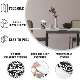 OHEGBXE - Funda para caja de pañuelos de piel con estampado de vaca, organizador de papel facial, dispensador para baño, encimera de cambiador, computadora de oficina