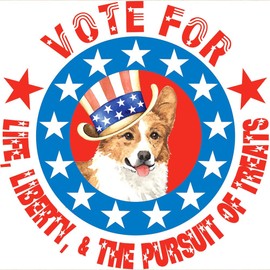 CafePress Vote For Welsh Corgi Tote Bag Reusable Natural Beige Canvas Shopping Bag