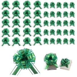 40 Pieces 6 Inches and 3 Inches Pull Bow Wrapping Pull Bow Ribbon Pull Bows for Wedding Baskets,Large Bows for Presents. (Green)
