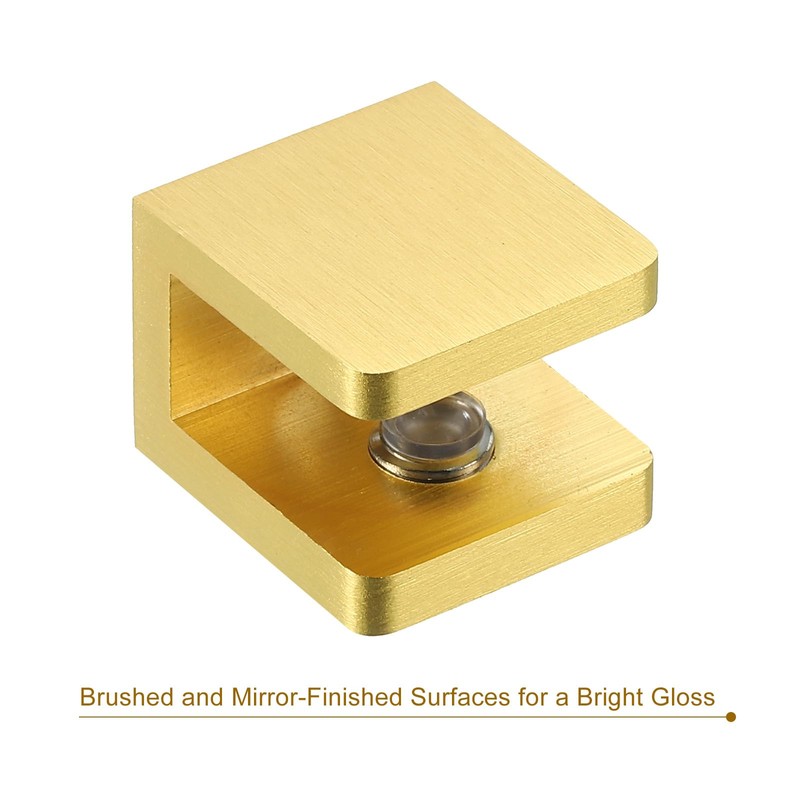 uxcell Glass Shelf Clamp, 2Pcs Brass Glass Clamp for 8-10mm
