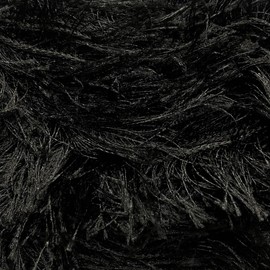 Buvemu Eyelash Fun Fur Yarn 100 Gram (3.53 Ounces) 175 Yards (160 Meters) (Black)