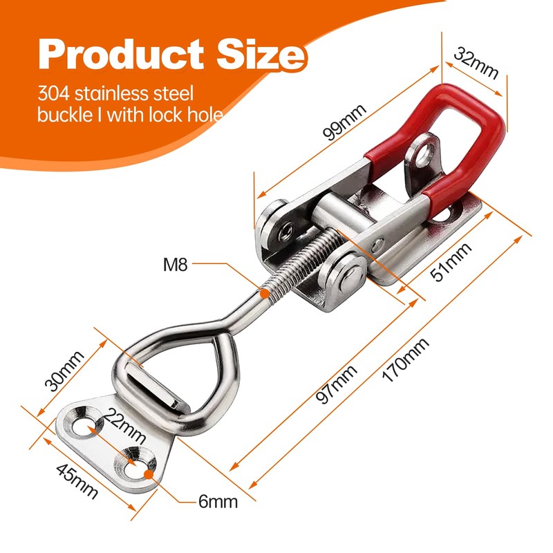 2 Pcs Adjustable Toggle Latch, Toggle Clamp, Toggle Catch Latch