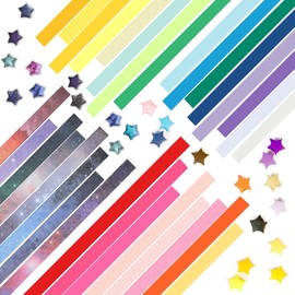 Stars Papers, 24 * 1CM 1910 Sheets Lucky Origami Stars for DIY Paper Arts Crafts (Candy and Starry Sky Gradient)