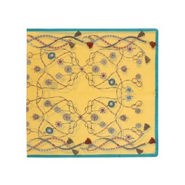 LANSILK Women Silk Scarf Fashion - Elegant Lightweight Silk Cashmere Lady Head Scarf Neck Scarf Hair Scarf Long Large Scarves for Ladies (170x86cm) (Yellow Green Jewelry Chains)