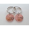 Double Keychain Set 2022 US One Cent Penny Keychains with