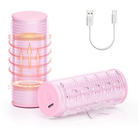 Electric Hair Rollers, 2pcs Mini USB Heated Bangs Roller Set, Portable Bangs Curler for Hair Styling Tool, Cordless Heated Hair Curler with Auto Shutoff, Rechargeable Bangs Hot Roller DIY Hairstyles