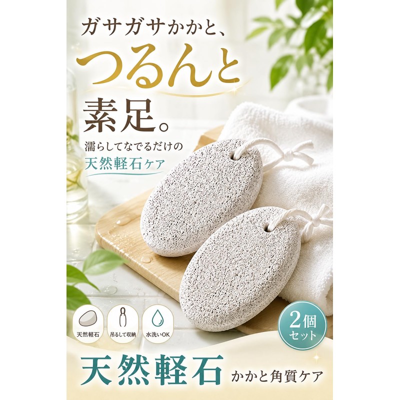 fogman Natural Pumice Heel Exfoliating Bath Hanging Hanging Strap Set