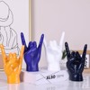 QIANLING 7.7" Blue Resin Rock On Hand Gesture Statue -