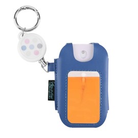 Beautyflier PU Holder Sleeve for Touchland Power Mist and Glow Mist 1FL OZ Hand Sanitizer Spray, Protective Case with Keychain and Telescoping Ring, Perfectly for Travel, Sleeve Only (Dark Blue)
