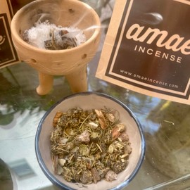 Amae INCENSE Purify Your Space Blend, Forest Scent, Menthol, Lemongrass and Rosemary Resin Mix, 1.19 Ounces