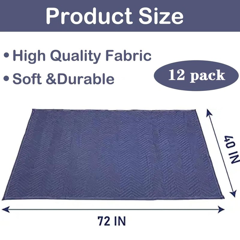 PONGHEI 12 Pack Heavy Duty Shipping Blankets - 40"x72" Thick