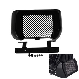 HCmotorku Motorcycle Oil Cooler Cover Case with Bracket Fit for Harley Touring Road King Road Glide Street Glide FLHR FLHX FLTRX 2017-2025 (Black)