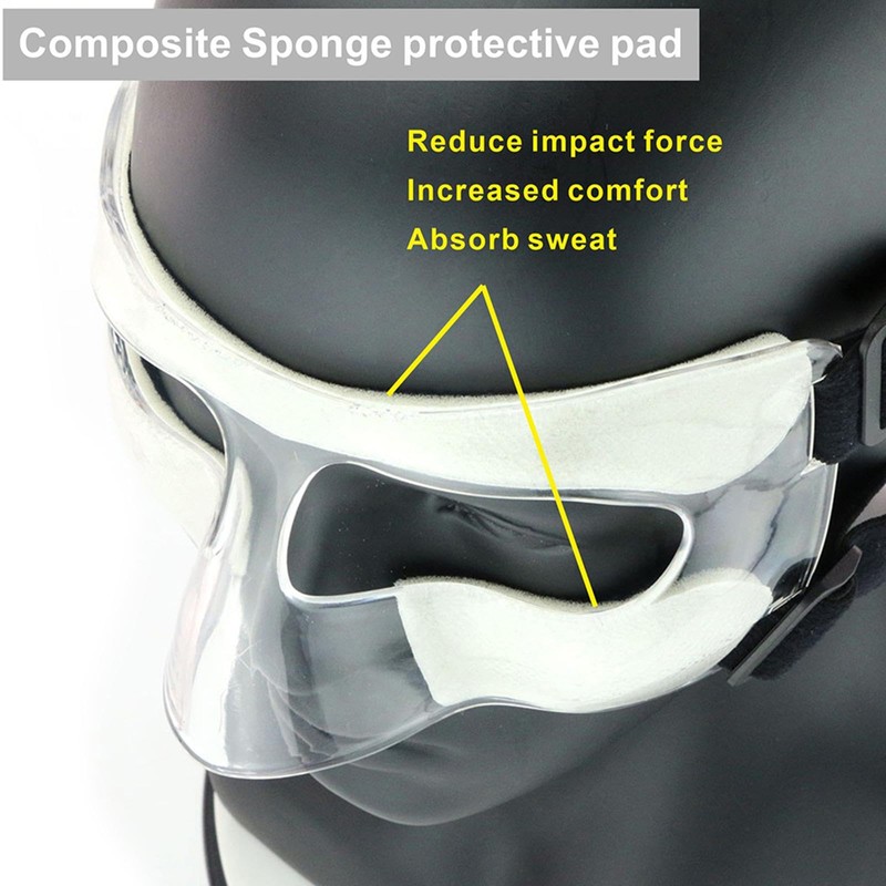simhoa Protector, máscara de Baloncesto, Correa Ajustable inastillable, Protector Facial