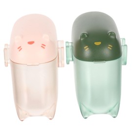 TEHAUX 2Pcs Cartoon Cat Cable Organizer Box Transparent Desktop Cord Holder for Data Cables Power Cords and Sockets for Creating Tidy Charging Red