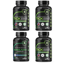Zenmen Pre-Testing Complete Bundle - Helps Balance Your System Before Testing - 3 Tick Immune Support + 1 Monolaurin Capsules