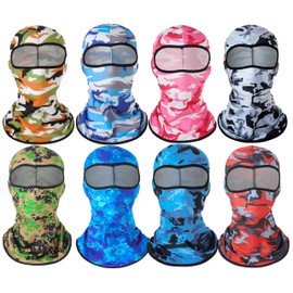 YBVABE 8Pack Ski Mask Cover Full Face Mask Summer Face Covering Ice Silk UV Protection Balaclava Women Men Outdoor Sports