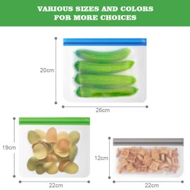 Vicloon 12 Pack Reusable Food Storage Bags, Ziplock Sandwich & Freezer Bags, Leakproof, Large, BPA Free for Sandwich, Snack, Liquid, Fruit, Lunch