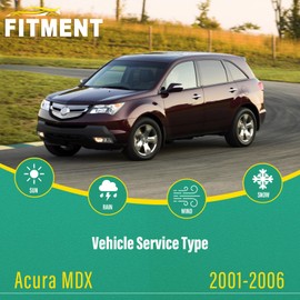 WINDSMILE 24" 21" 18" Windshield Wiper Blades Replacement for Acura MDX 2001 2002 2003 2004 2005 2006 Premium All Weather Front Rear Wipers Set - OEM Quality (Pack of 3)