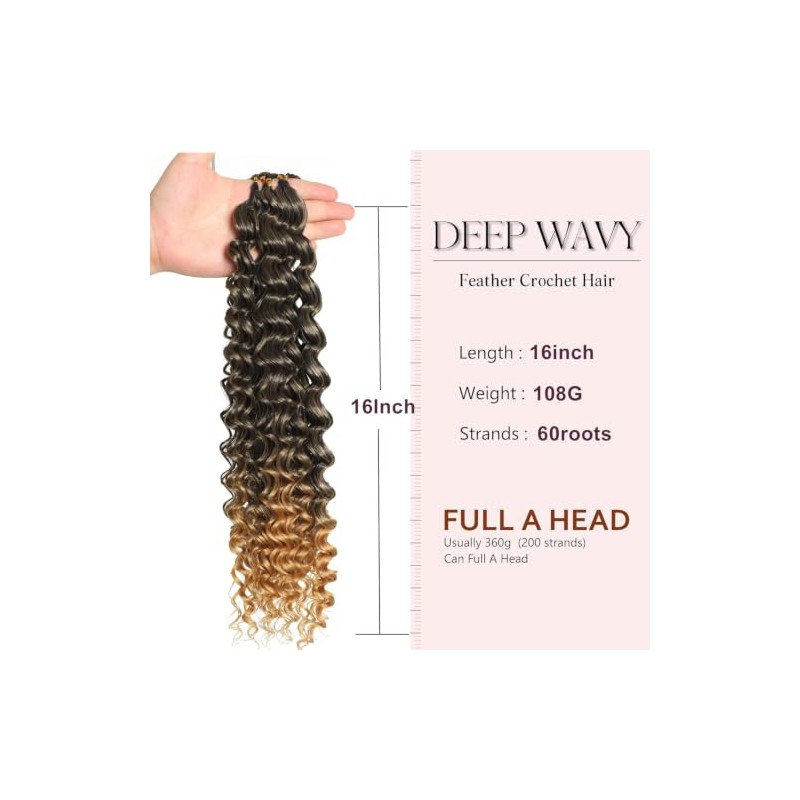 Feather Crochet Hair for Black Women 60 Strands 110g Deep