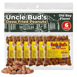 Uncle Bud's Deep Fried Peanuts In Shell (6-Pack) | Old Bay Seasoning Peanuts, Peanuts Individual Packs, Spicy Peanuts, Nuts Individual Packs, Hot Peanuts, Salted Peanuts in the Shell, Flavored Nuts