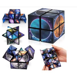 TenaLucy Magic Cube Star Clear Sky, Infinity Cube 2 in 1 Star Clear Sky Magic Cube Infinity 3D Puzzle Cube 2 in 1 Magic Cube Set Star Cube Magic Cube Set, Stress Relief Toy
