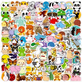 Cute Animal Stickers for Kids, 100 Pcs Zoo Animal Stickers for Water Bottle, Vinyl Waterproof Farm Zoo Sticker for Water Bottle Laptop for Kids Teens