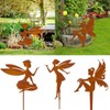 Qcwwy Decorative Garden Stakes, Garden Fairies Metal Art Garden Stakes