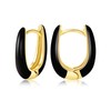 Small Enamel Hoop Earrings for Women, 18 Carat Gold-Plated Hypoallergenic