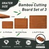 3 Packs Bamboo Cutting Board Set with Non Slip Feet