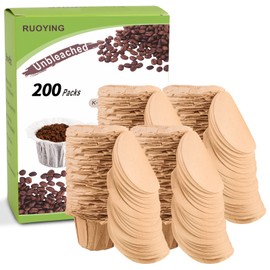 Unbleached K cup Disposable Paper Filters with Lid for Reusable K Cup Filters, K Cup Reusable Coffee Filters, Fits All Keurig Single Serve Filter Brands