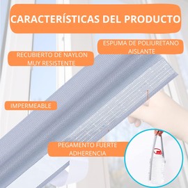 Draught excluder Tape. Window Insulation kit - Draft excluder for Windows - Window Seal Strip 4 or 8 Meters, Choose Gray or White and Avoid Cold or Heat leaks, Acoustic Insulation.