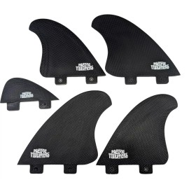PACIFIC VIBRATIONS Code 4 Quad Keel + Trailer surfboard 5 fins Set fits FCS